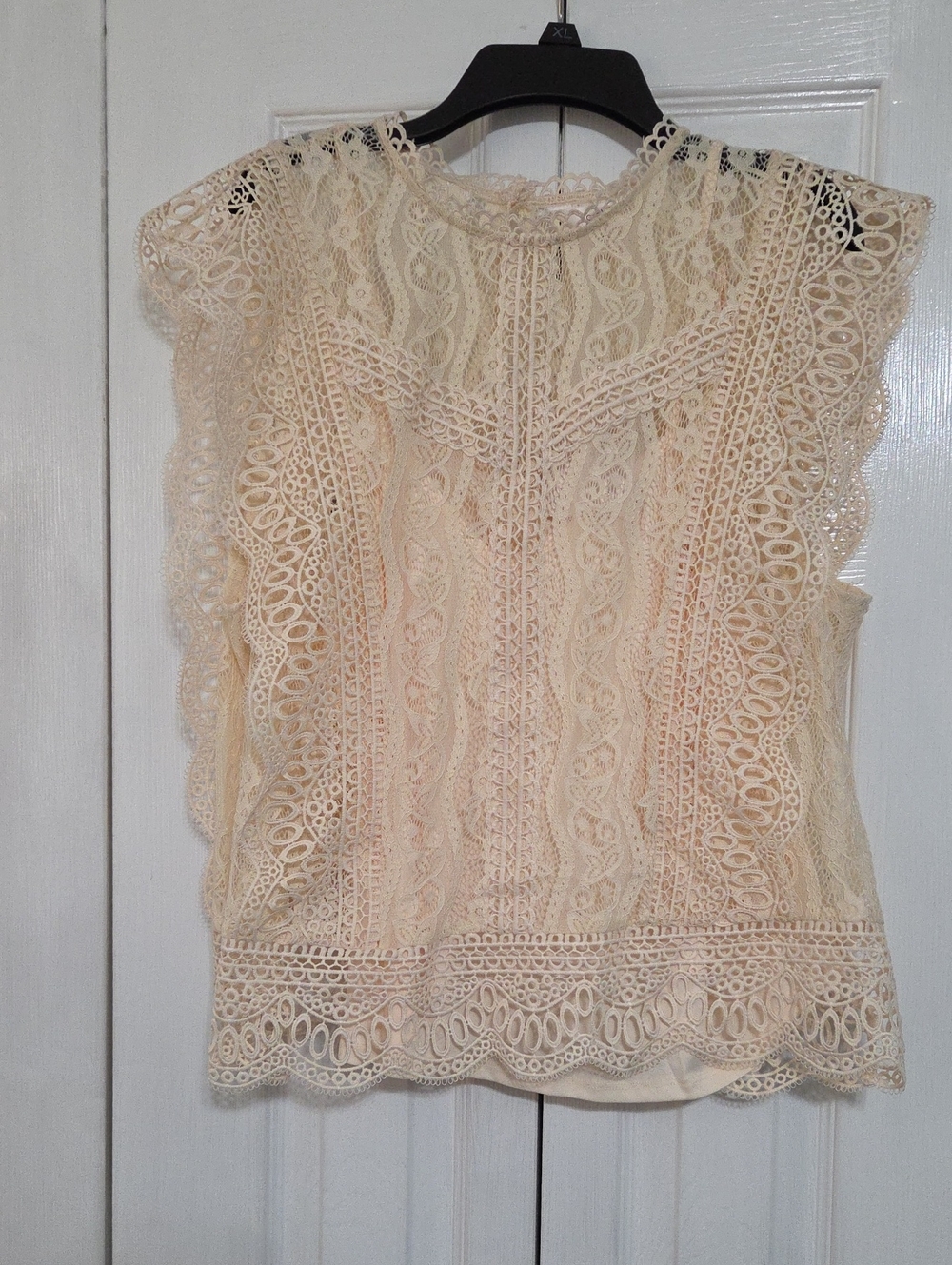 LC Lauren Conrad Cream Lace Camisole Top